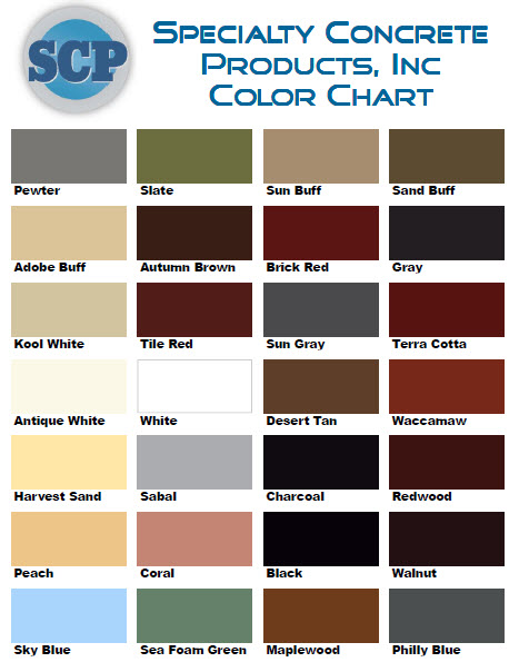 Stampcrete Color Chart